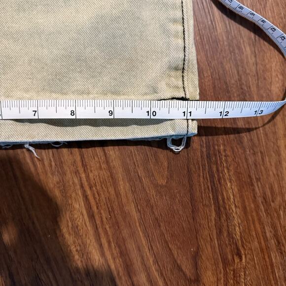 Drunknmunky Wide Leg Carpenter Jean Unisex Sz S 30x27 Y2K Streetwear Baggy Green - Picture 15 of 15